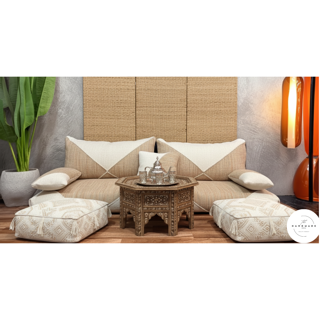 Beige Moroccan Handmade Floor Sofa