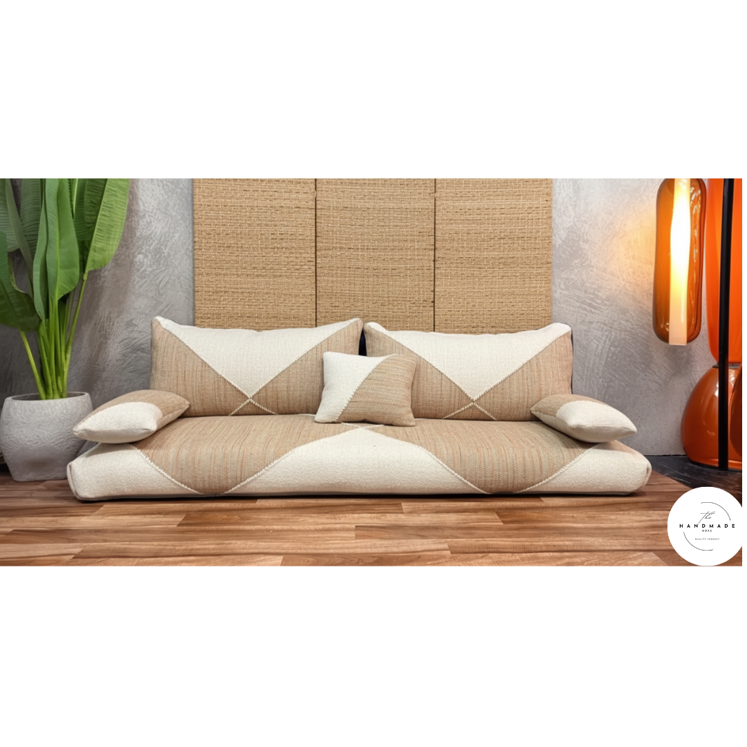 Beige Moroccan Handmade Floor Sofa