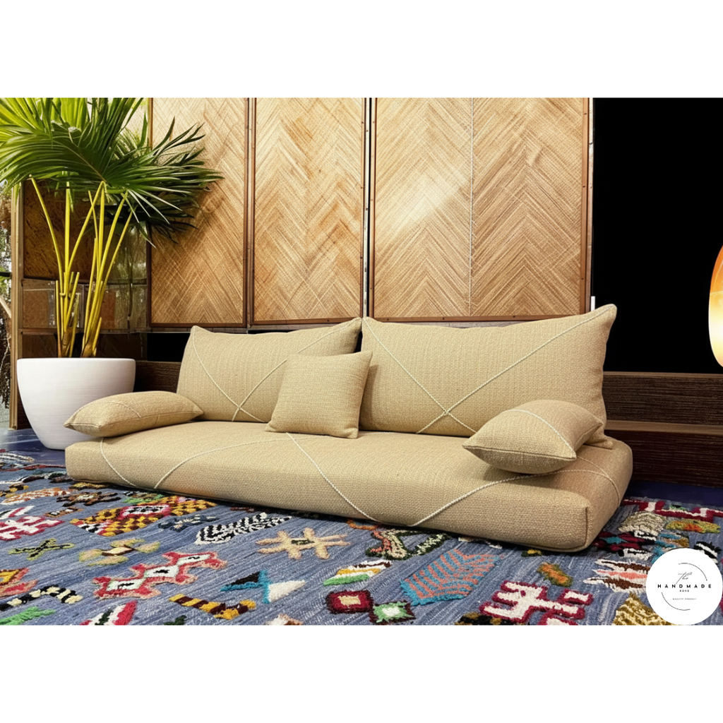 Light Brown Moroccan Handmade Floor Sofa