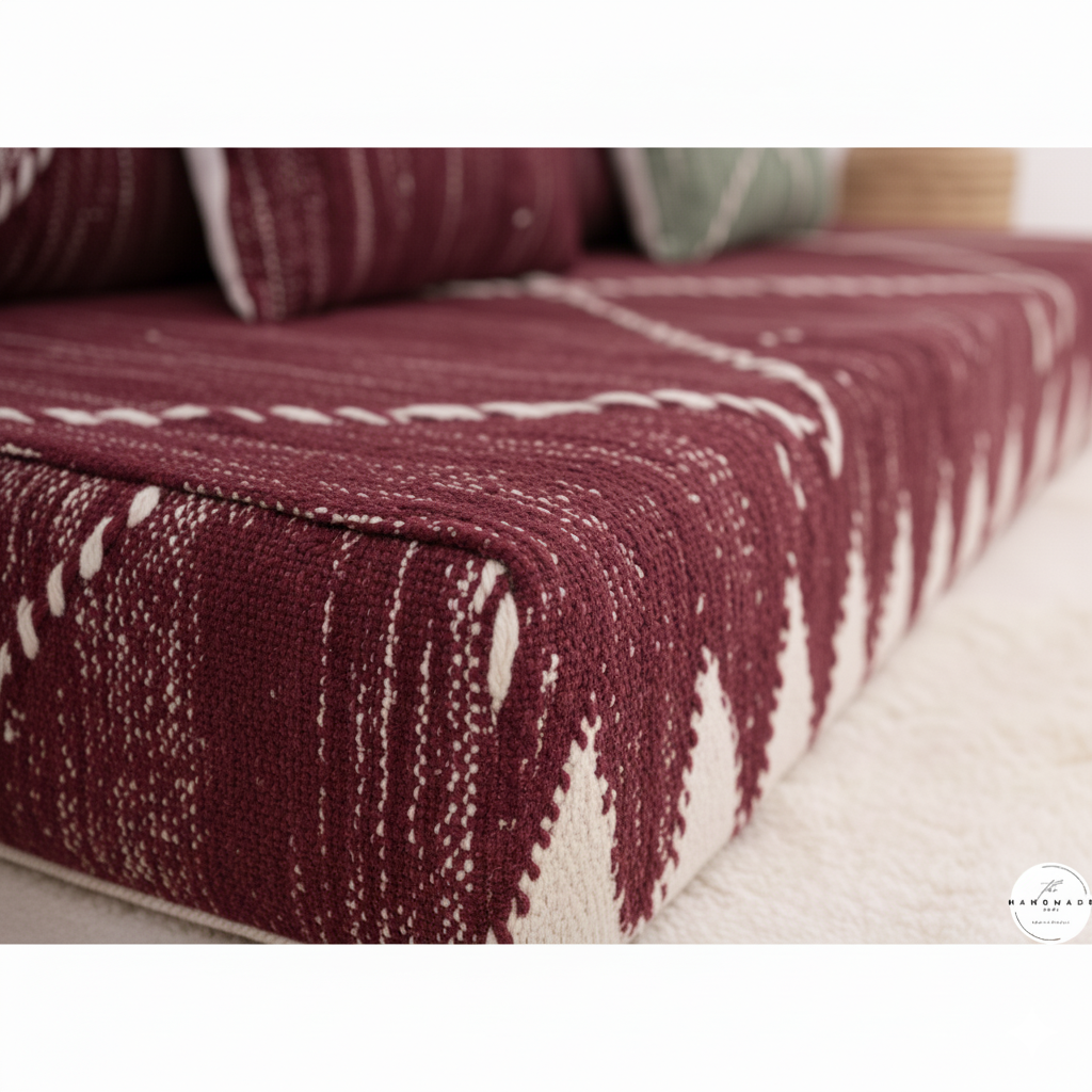 Premium Moroccan Cotton Floor Cushion — Soft, Odor-Free & Handwoven for Modern Homes