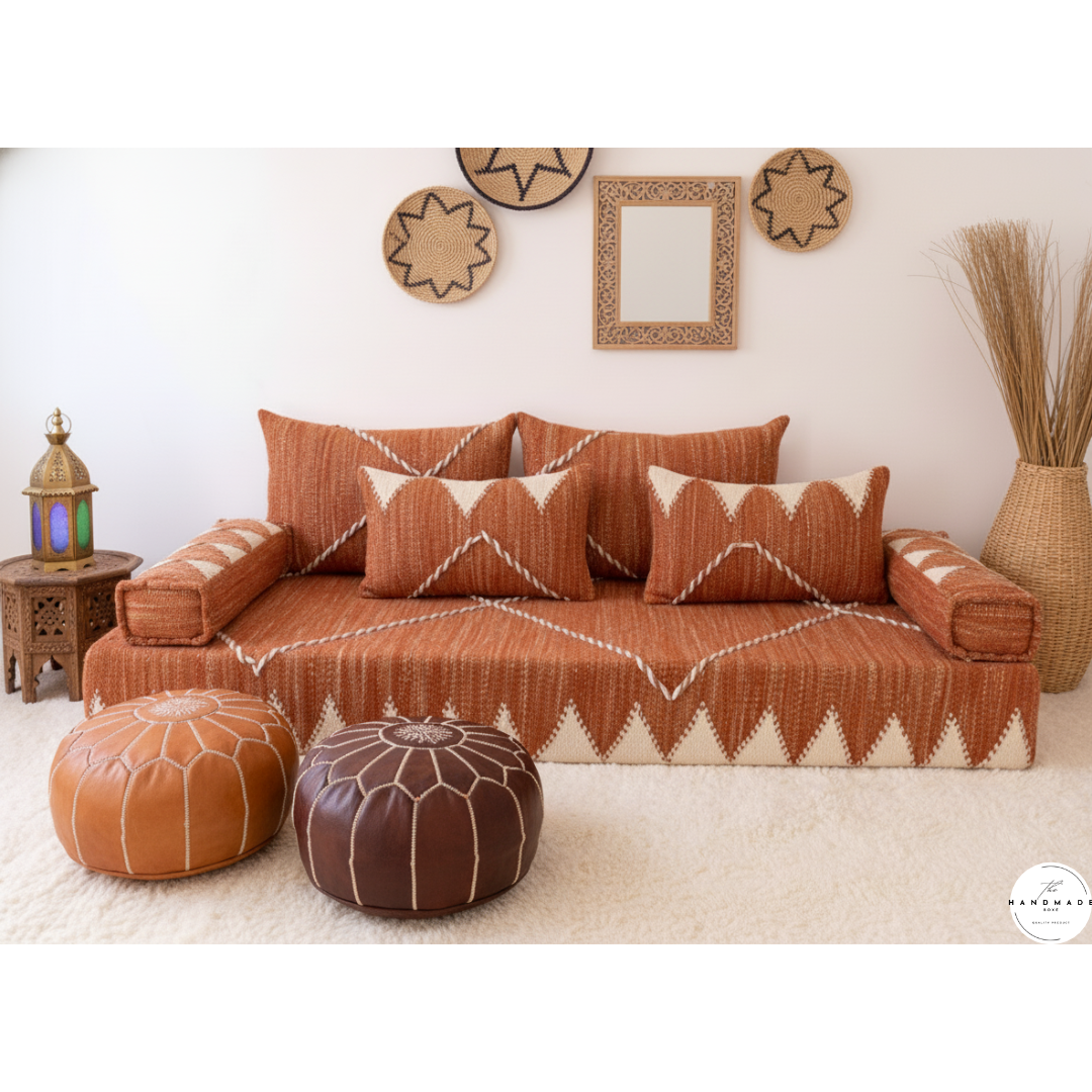 Premium Moroccan Cotton Floor Cushion — Soft, Odor-Free & Handwoven for Modern Homes