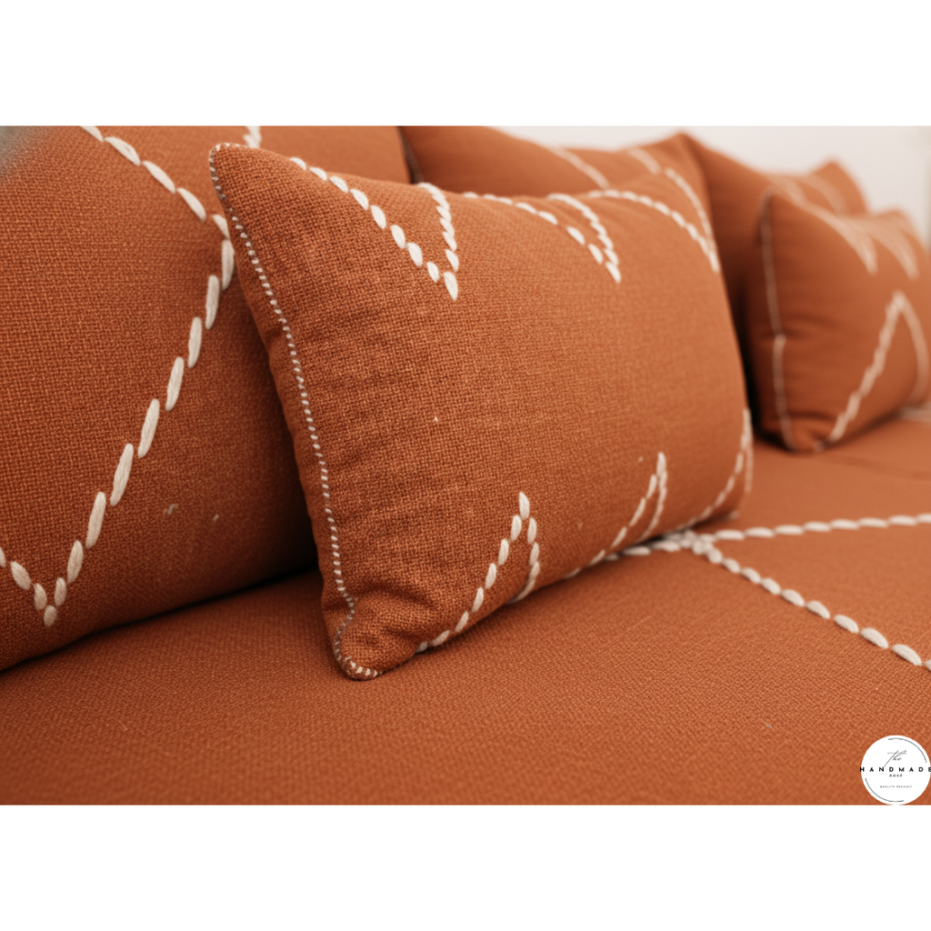 Premium Moroccan Cotton Floor Cushion — Soft, Odor-Free & Handwoven for Modern Homes