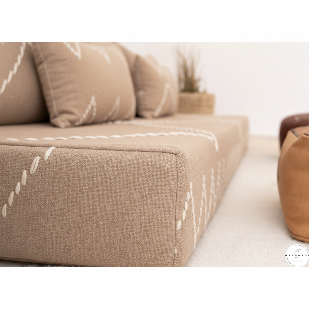 Premium Moroccan Cotton Floor Cushion — Soft, Odor-Free & Handwoven for Modern Homes