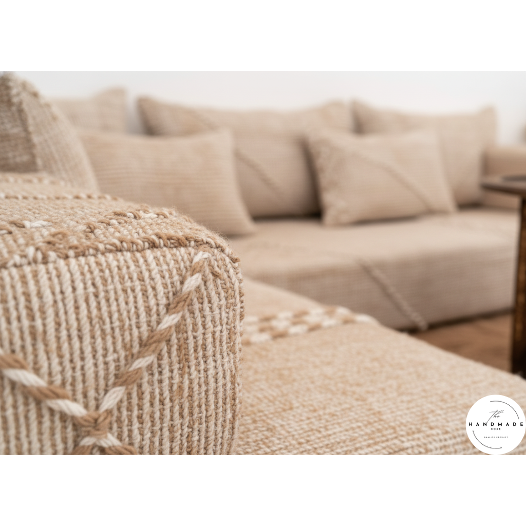 Premium Moroccan Cotton Floor Cushion — Soft, Odor-Free & Handwoven for Modern Homes