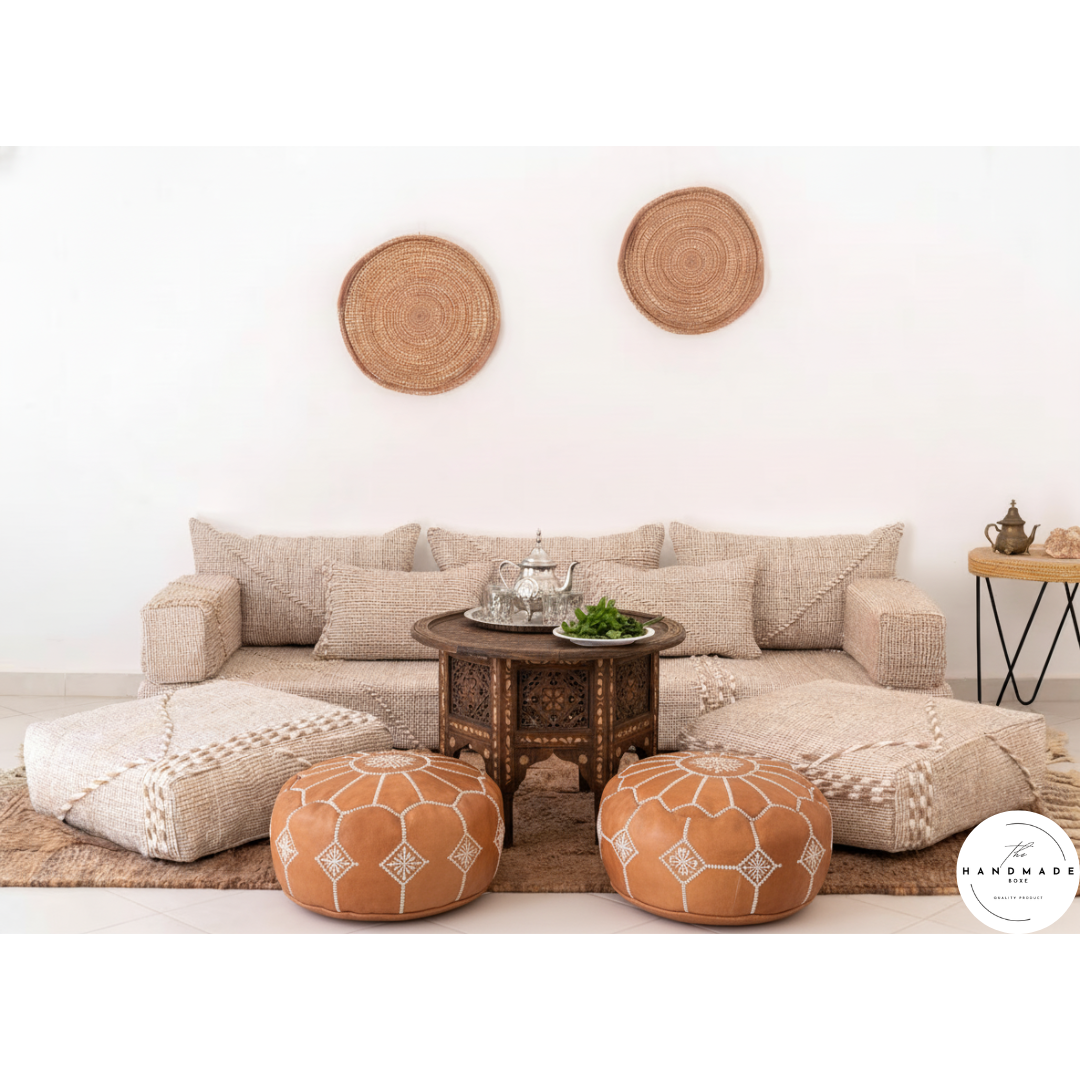 Premium Moroccan Cotton Floor Cushion — Soft, Odor-Free & Handwoven for Modern Homes
