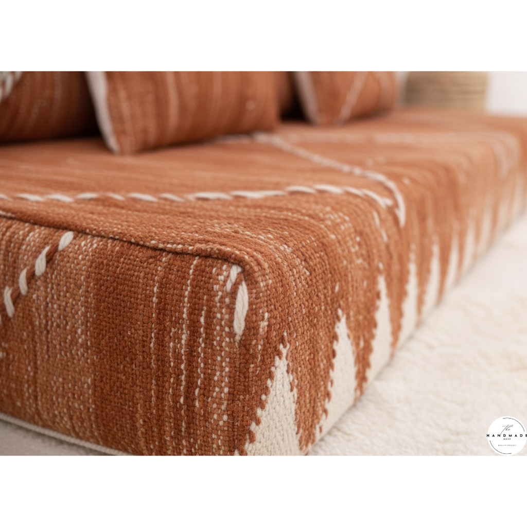 Premium Moroccan Cotton Floor Cushion — Soft, Odor-Free & Handwoven for Modern Homes