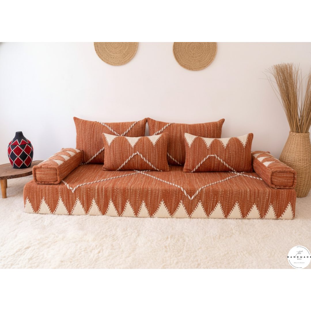 Premium Moroccan Cotton Floor Cushion — Soft, Odor-Free & Handwoven for Modern Homes