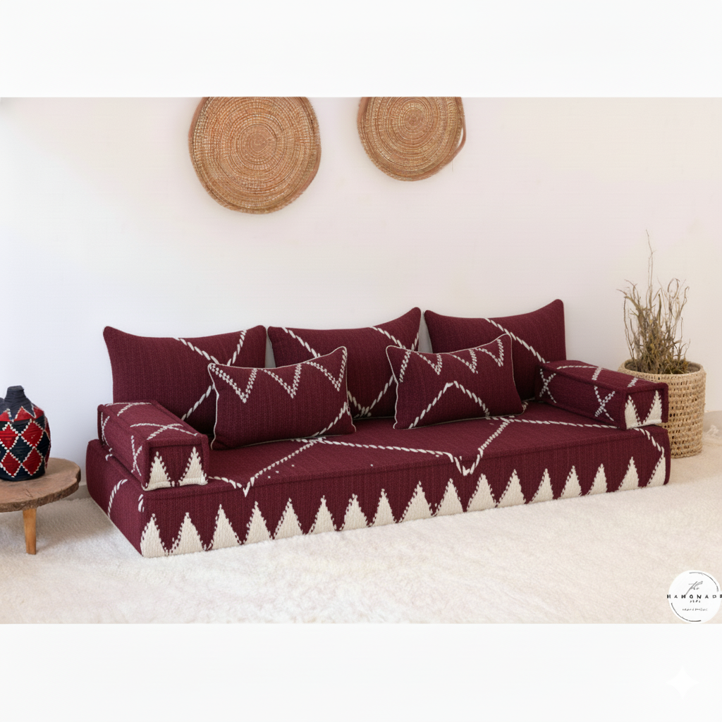 Premium Moroccan Cotton Floor Cushion — Soft, Odor-Free & Handwoven for Modern Homes