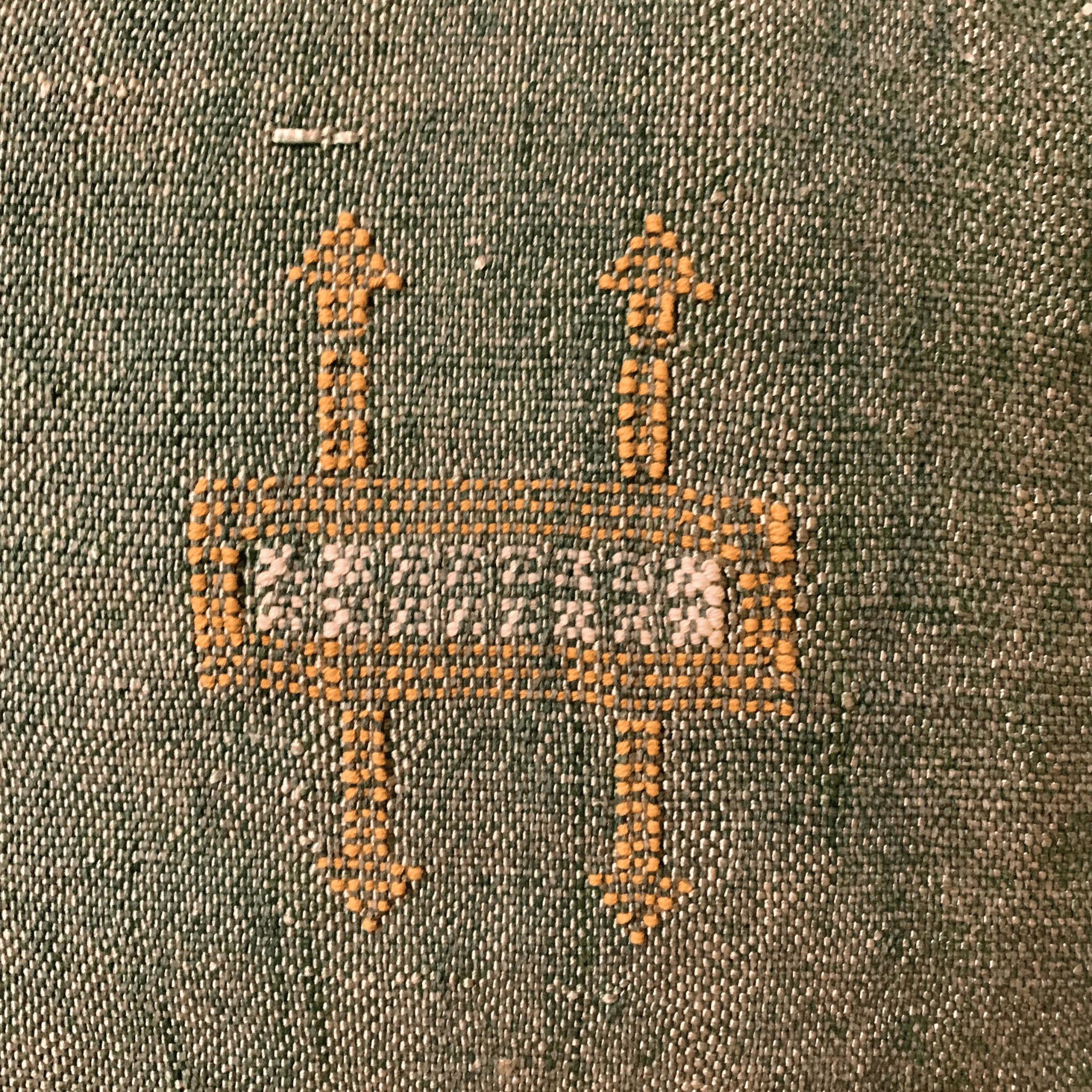 Green Moroccan cactus silk pillow