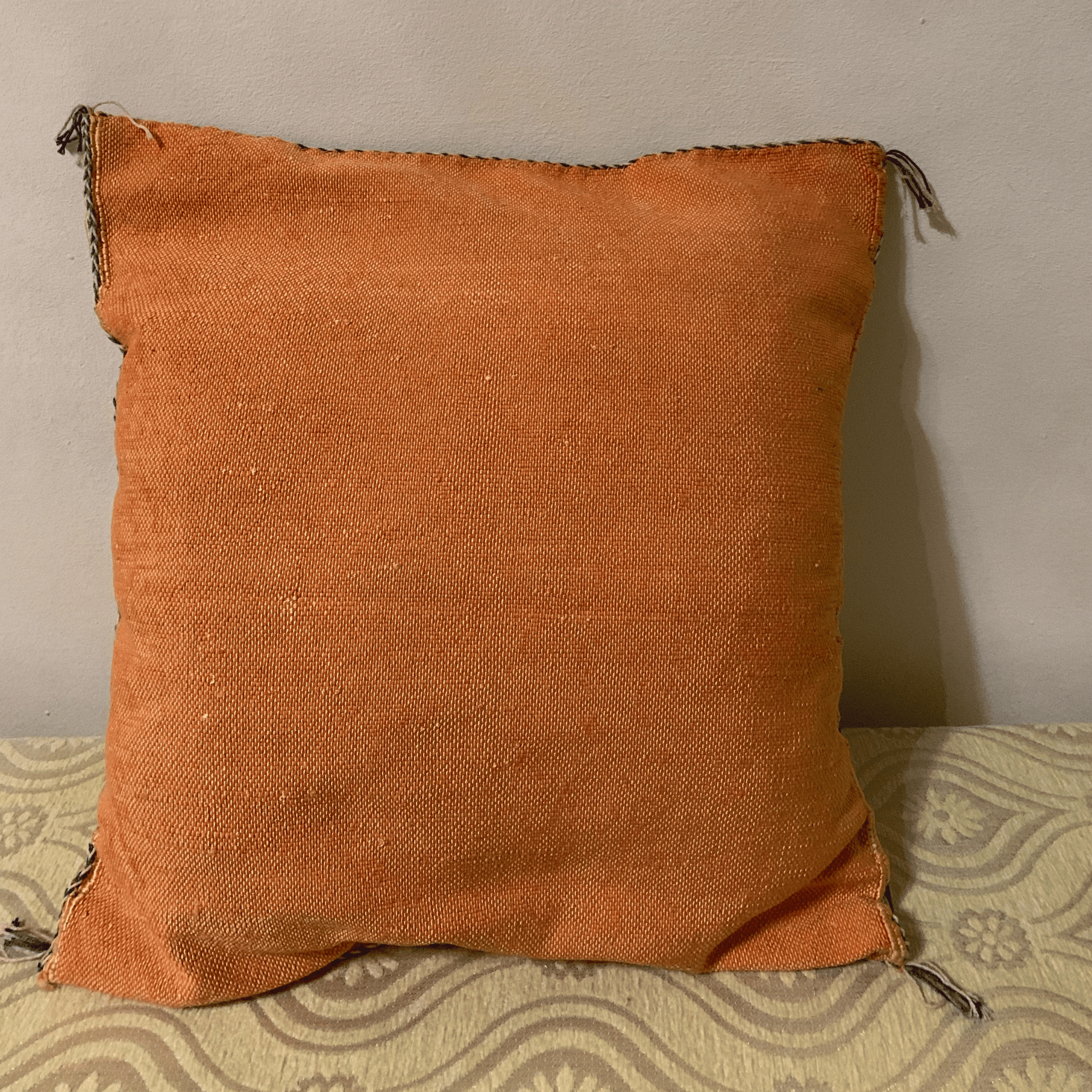 Brown Moroccan cactus silk pillow