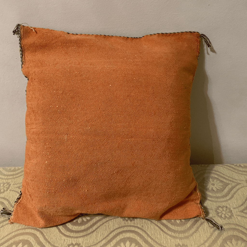 Brown Moroccan cactus silk pillow