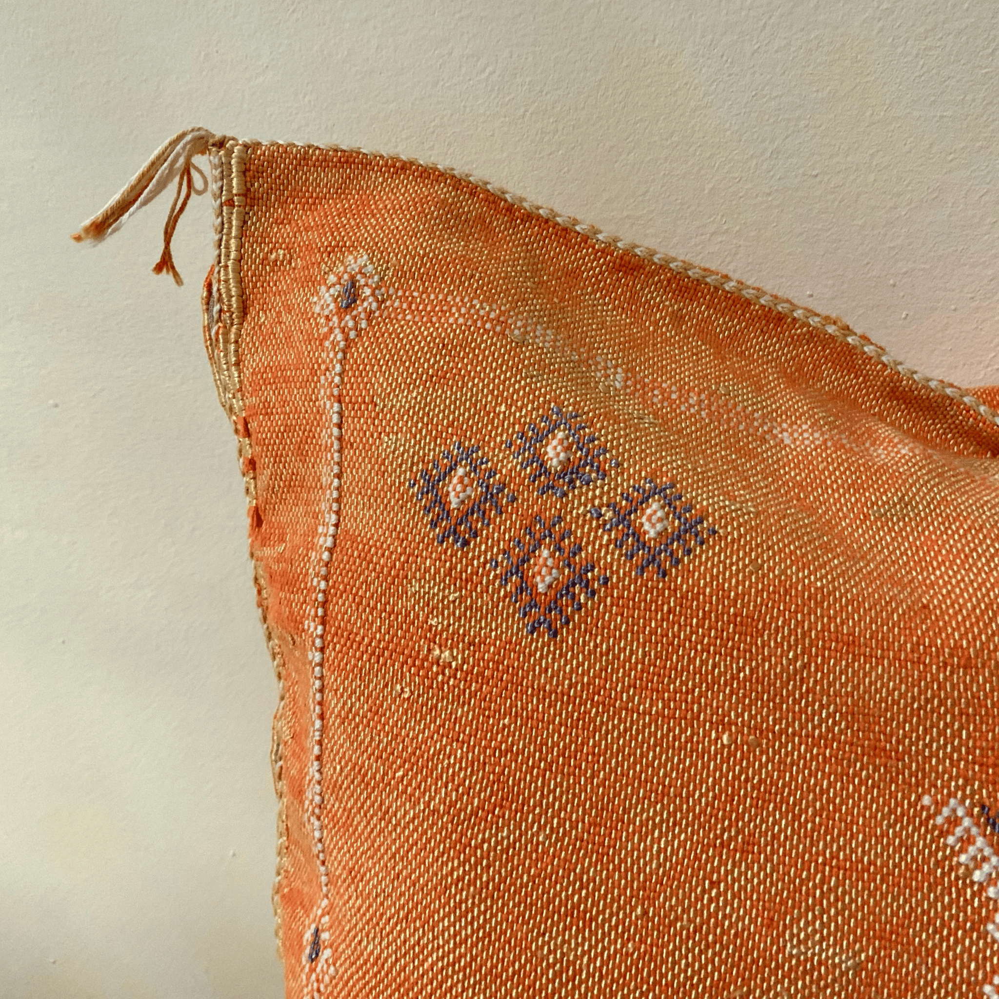 Brown Moroccan cactus silk pillow