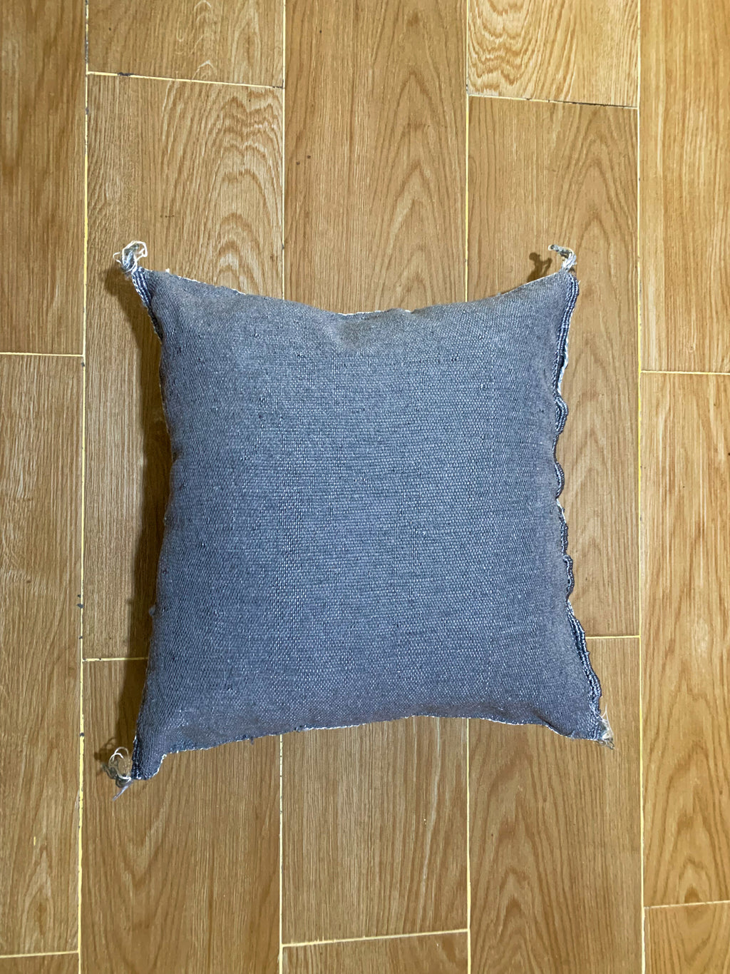 Gray Moroccan cactus silk pillow