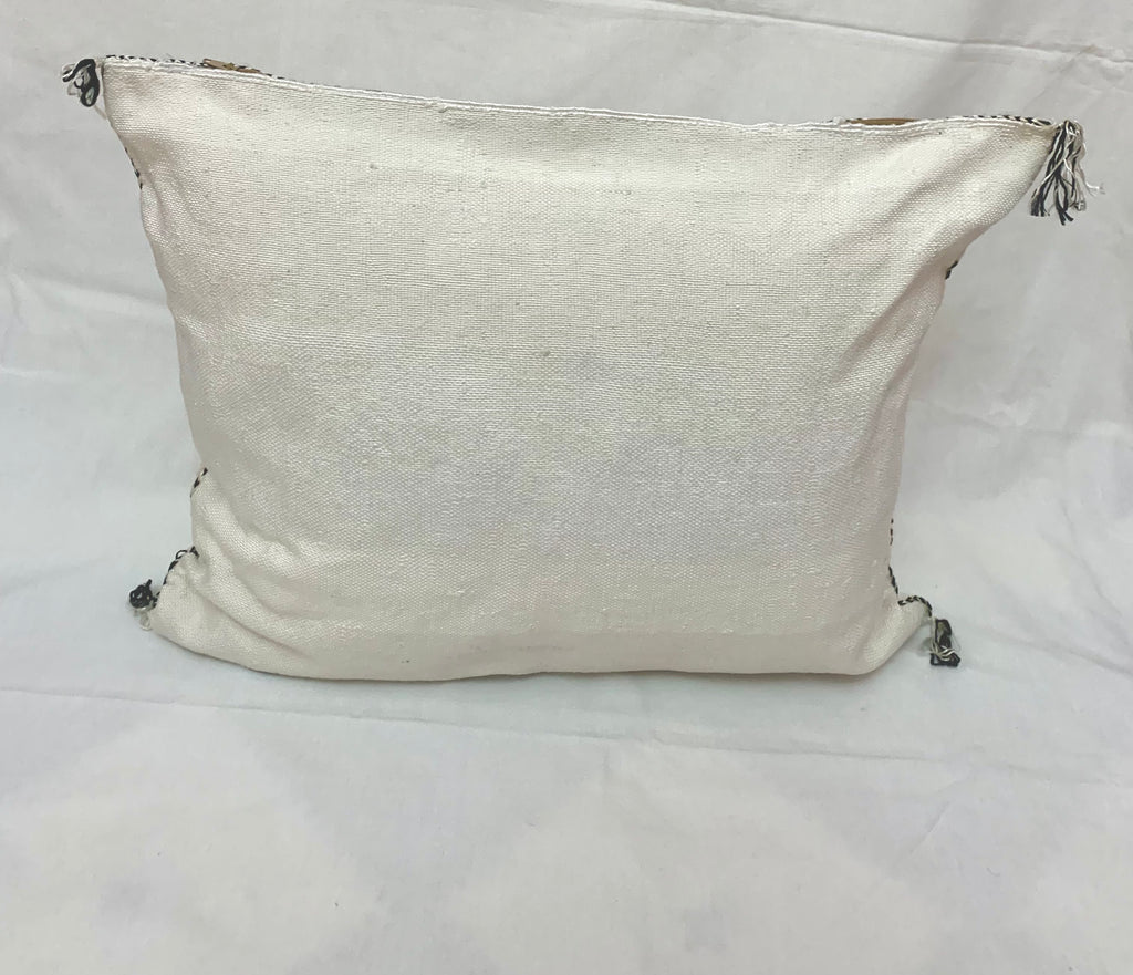 White Moroccan cactus silk pillow