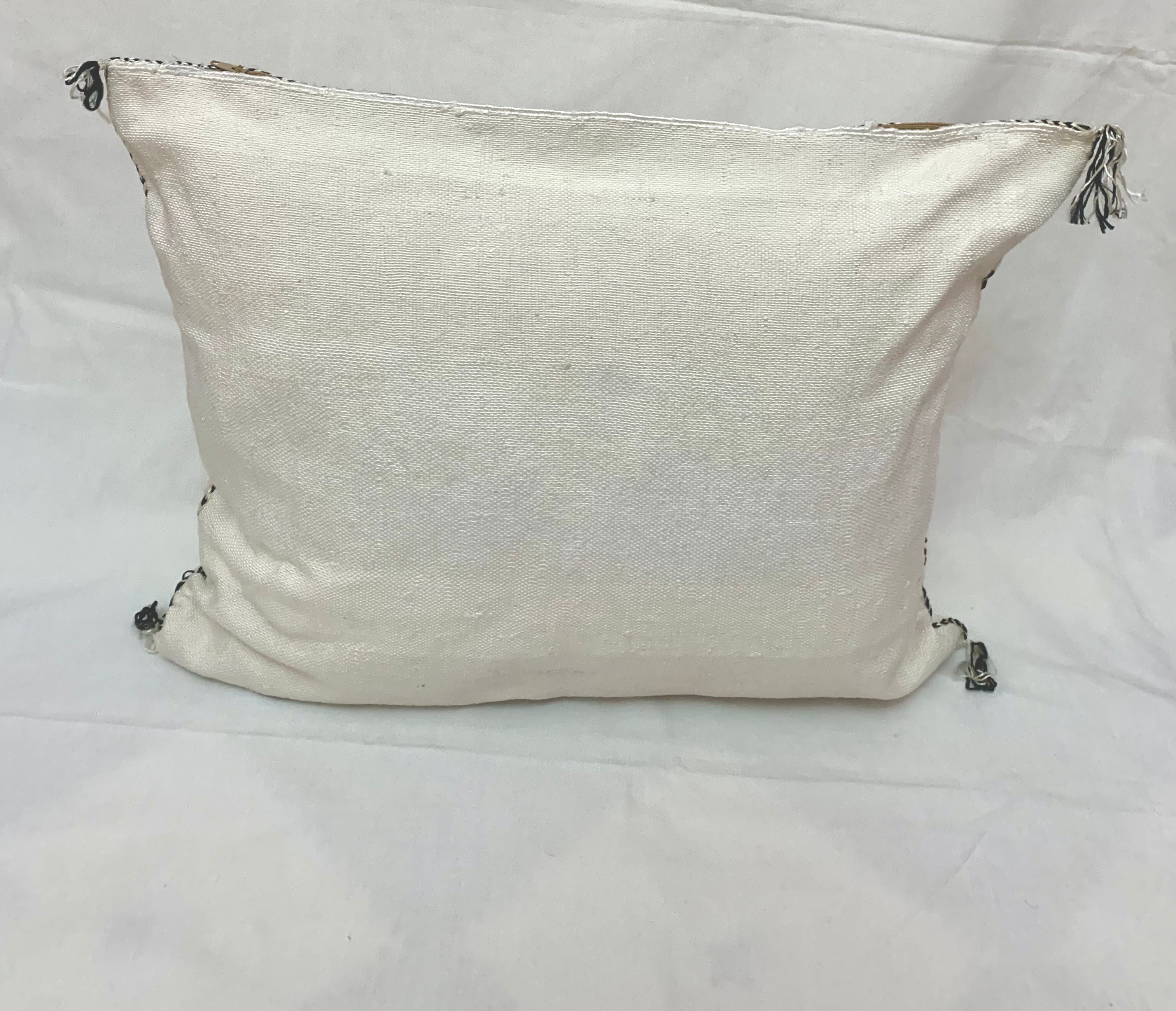 White Moroccan cactus silk pillow