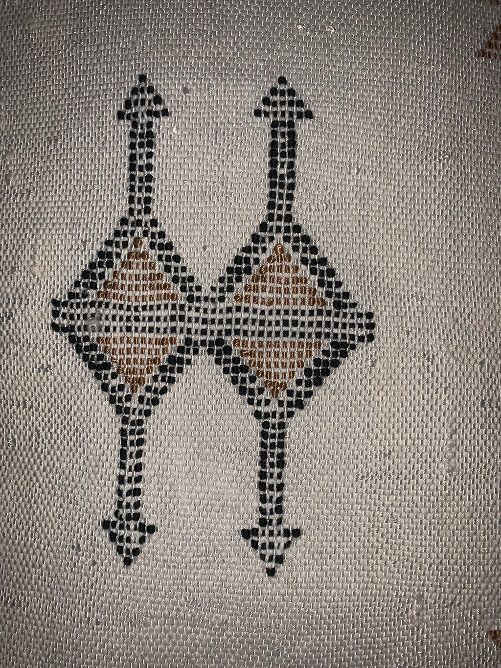 White Moroccan cactus silk pillow