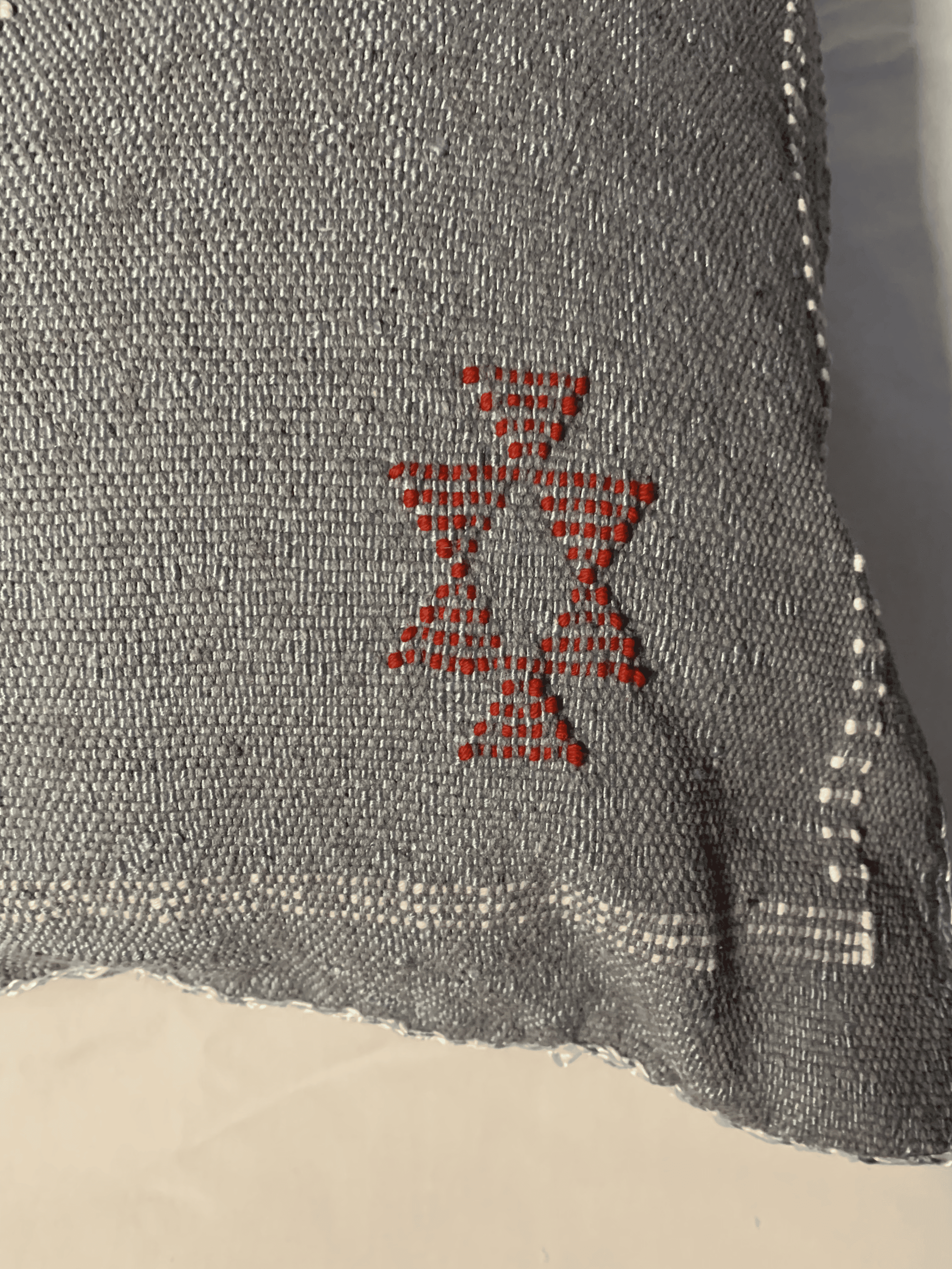 Gray Moroccan cactus silk pillow