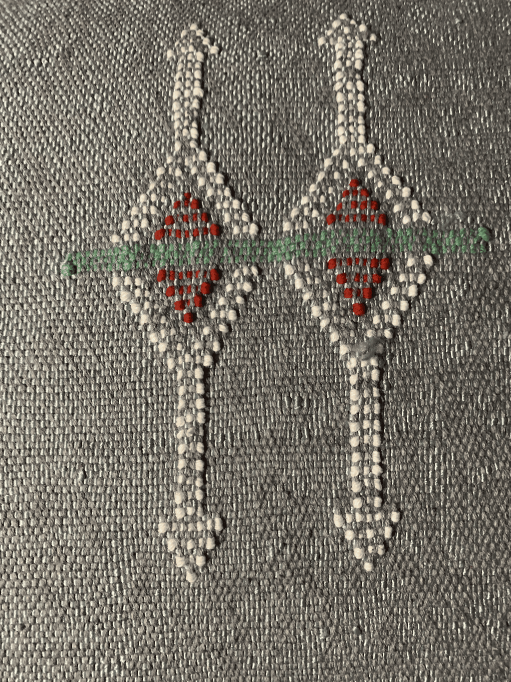 Gray Moroccan cactus silk pillow