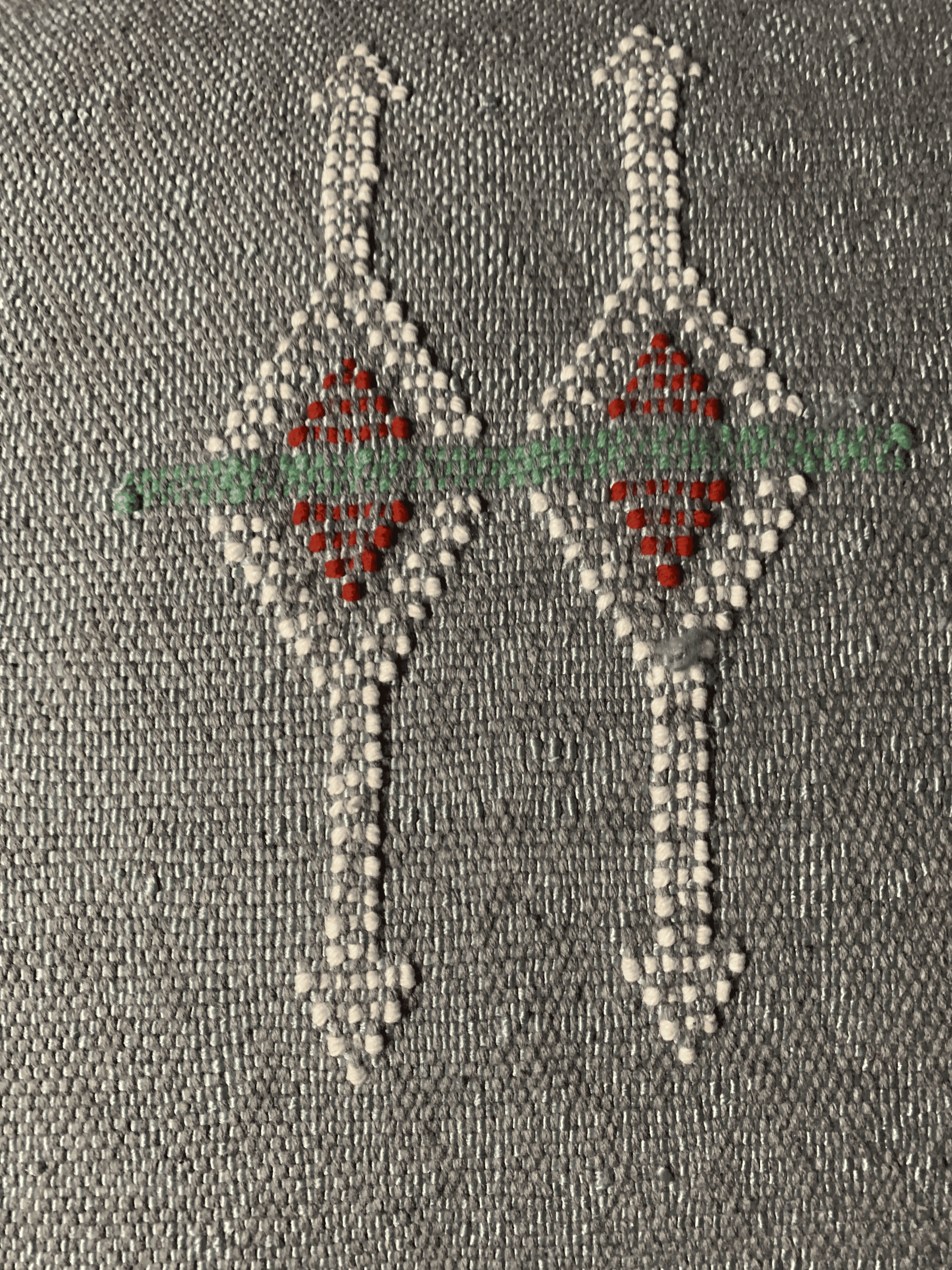 Gray Moroccan cactus silk pillow