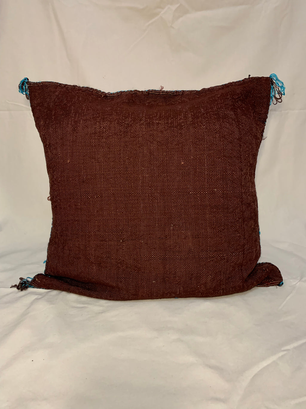 Brown Moroccan cactus silk pillow