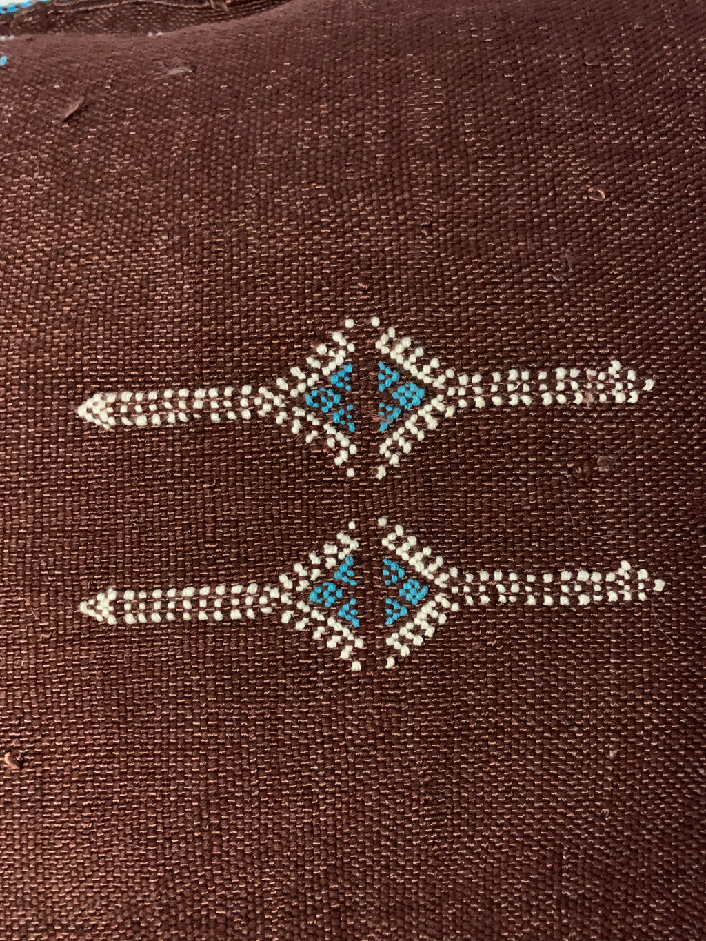 Brown Moroccan cactus silk pillow