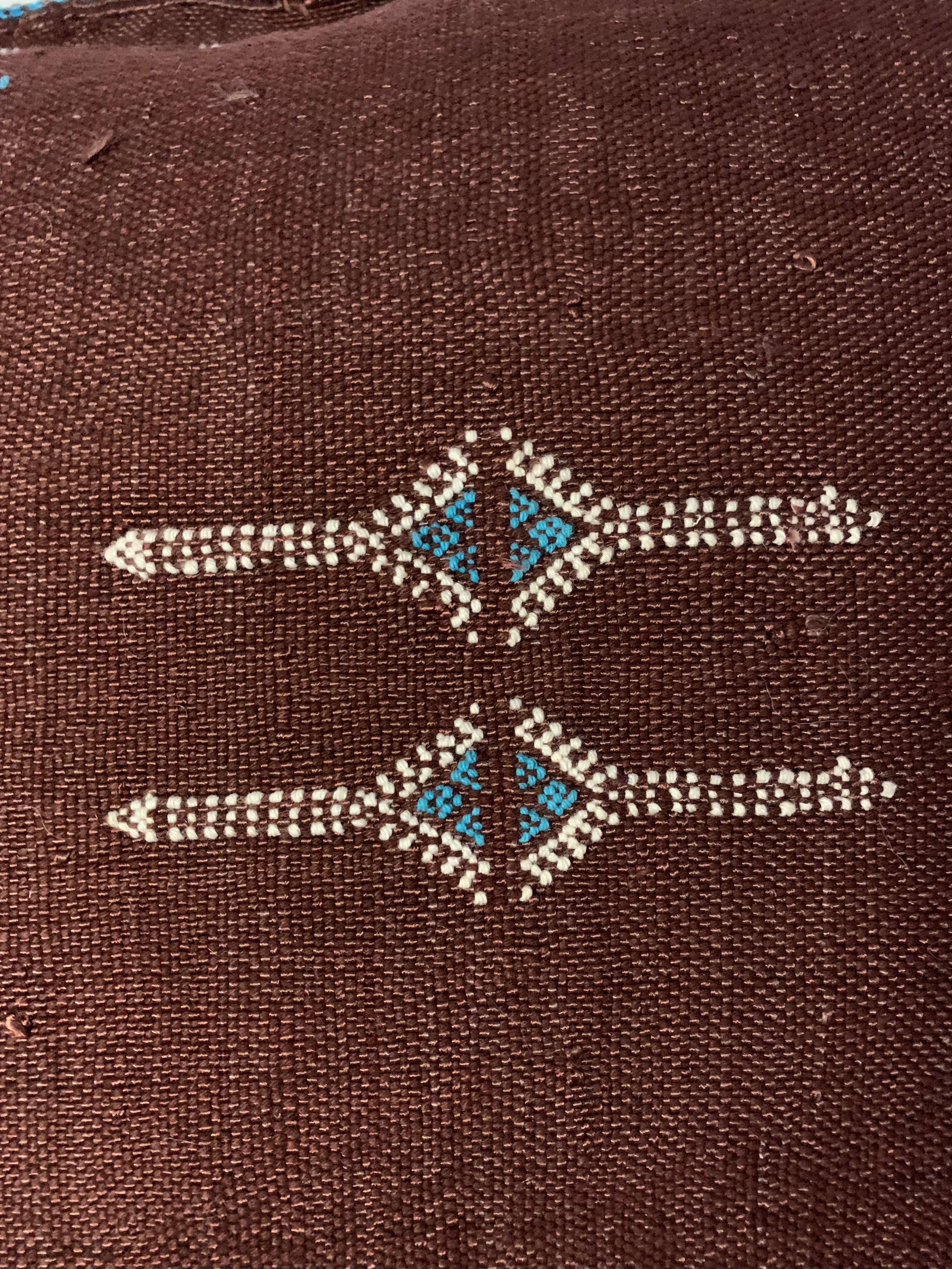 Brown Moroccan cactus silk pillow