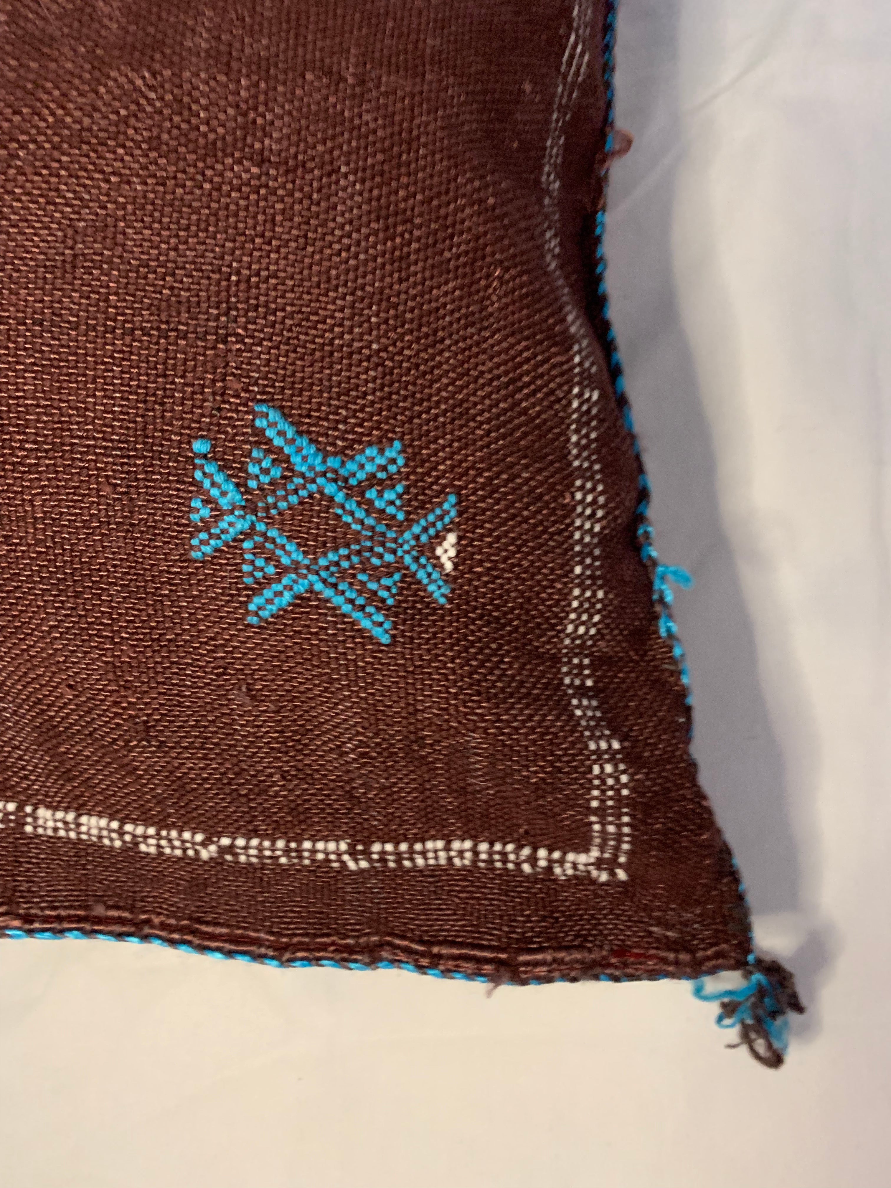Brown Moroccan cactus silk pillow