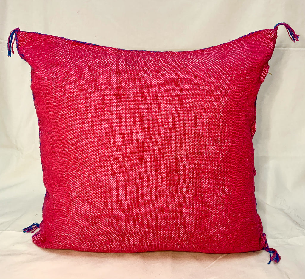 Pink Moroccan cactus silk pillow