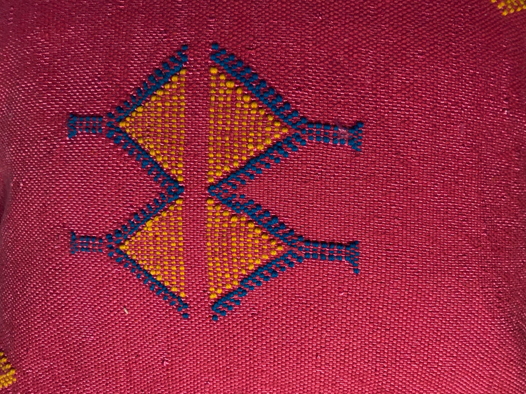 Pink Moroccan cactus silk pillow