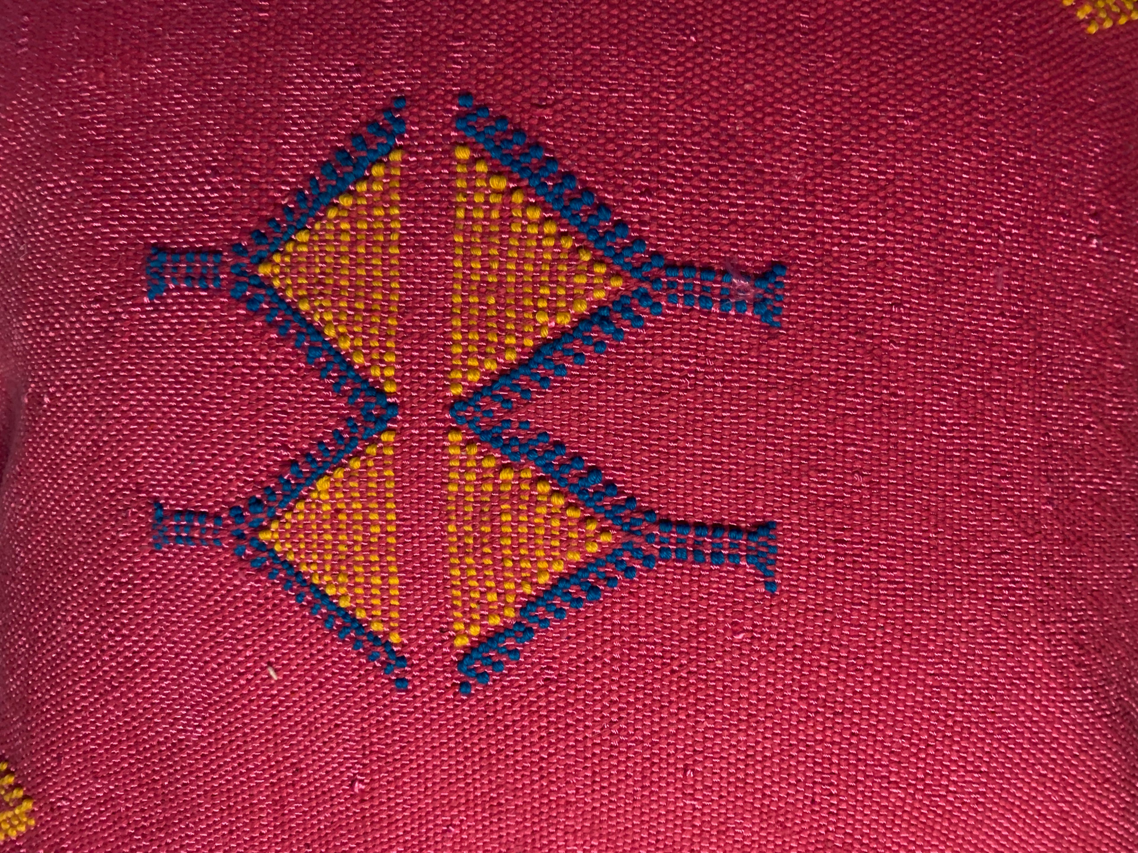 Pink Moroccan cactus silk pillow