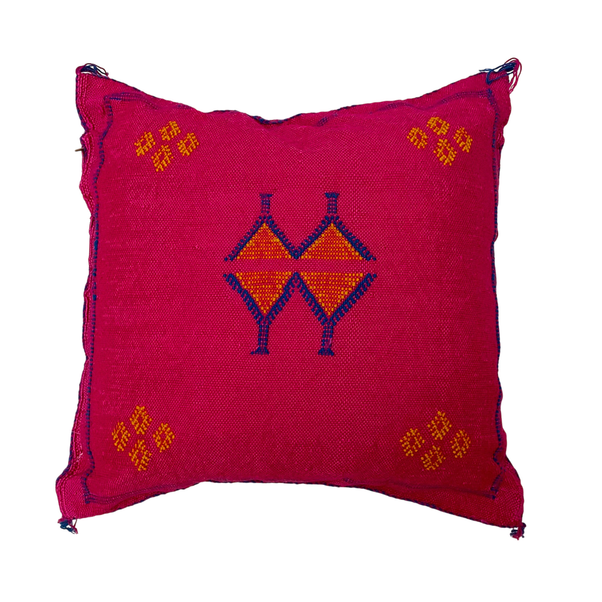 Pink Moroccan cactus silk pillow