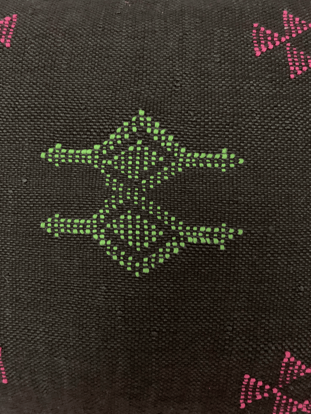 Black Moroccan cactus silk pillow