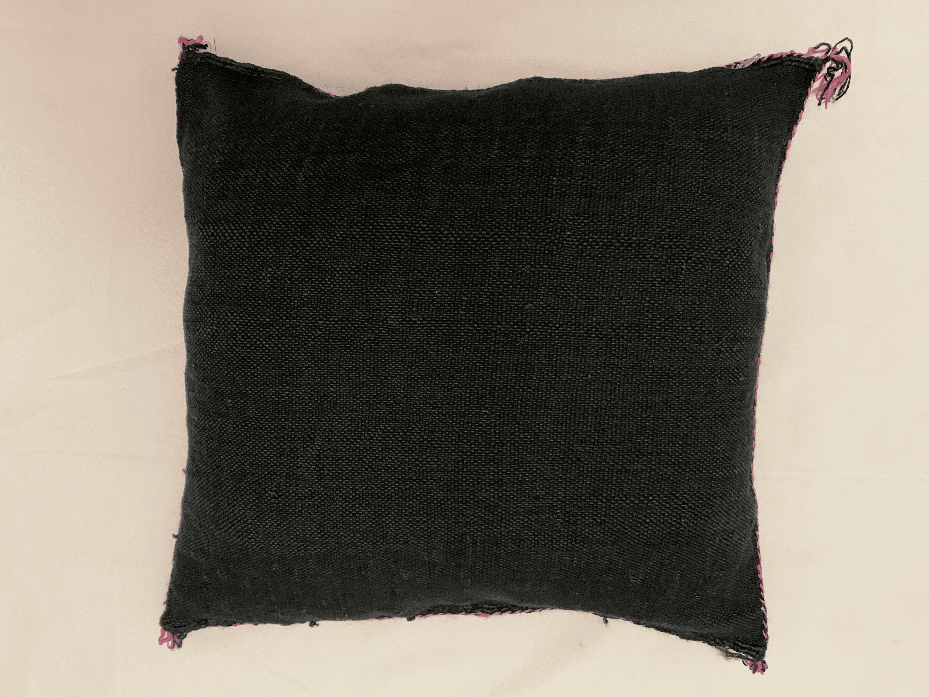 Black Moroccan cactus silk pillow