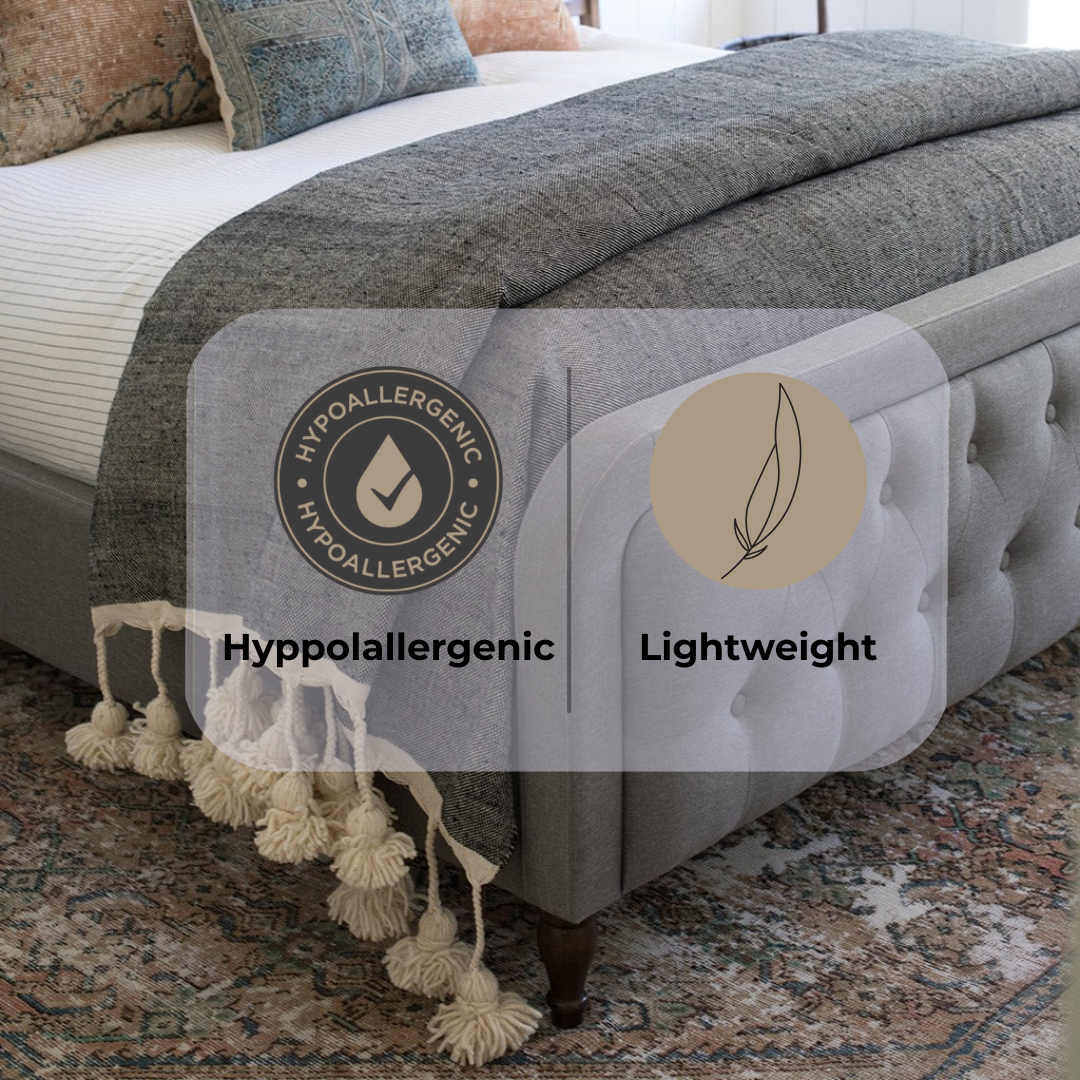 Moroccan Pompom throw blanket for sofa