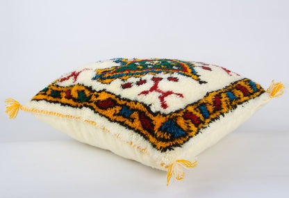 White Berber boho pillow case covers with big berer jewerly design