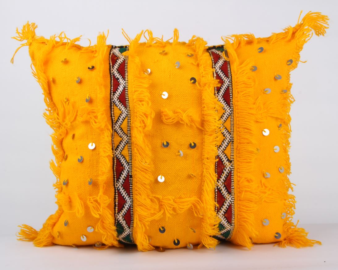 Yellow Berber boho pillow case covers