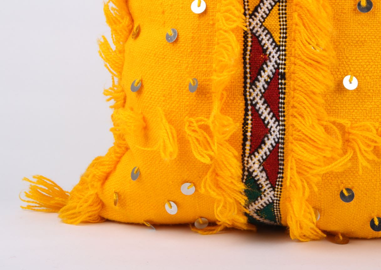 Yellow Berber boho pillow case covers