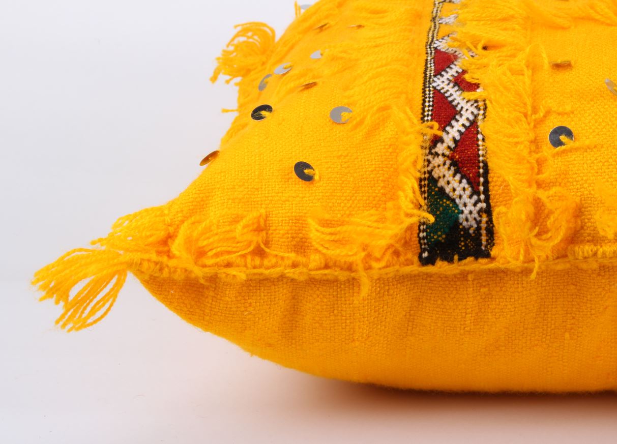 Yellow Berber boho pillow case covers