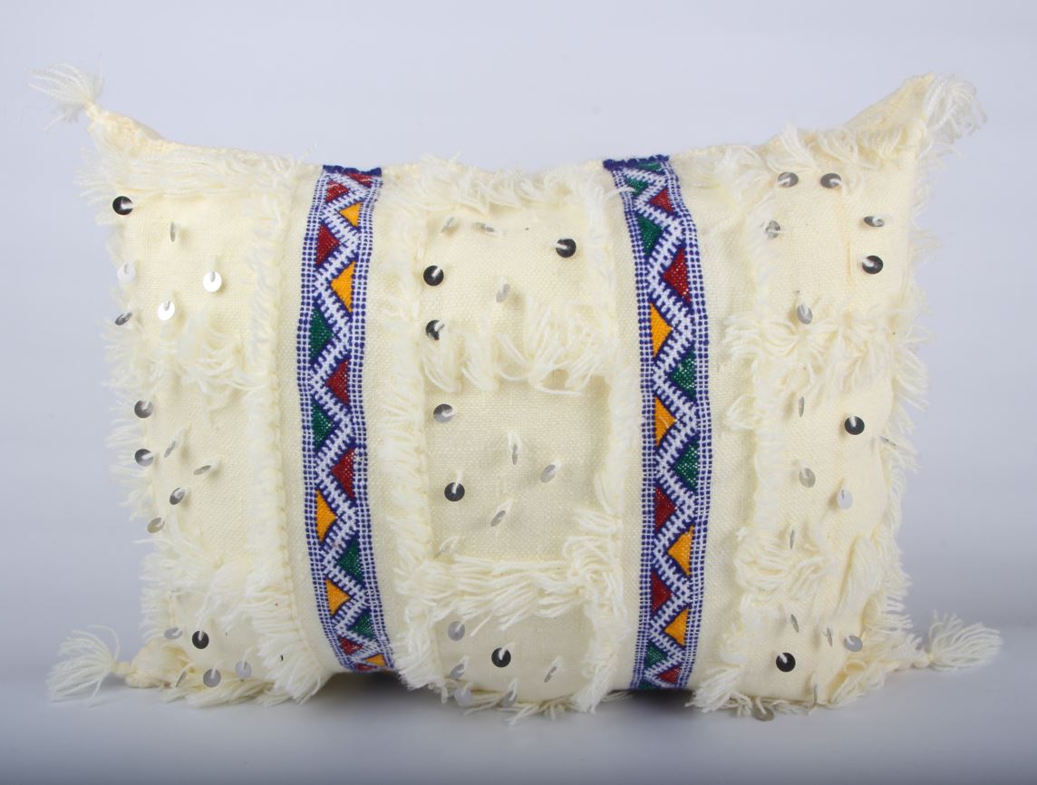 White and Blue Berber boho pillow case covers