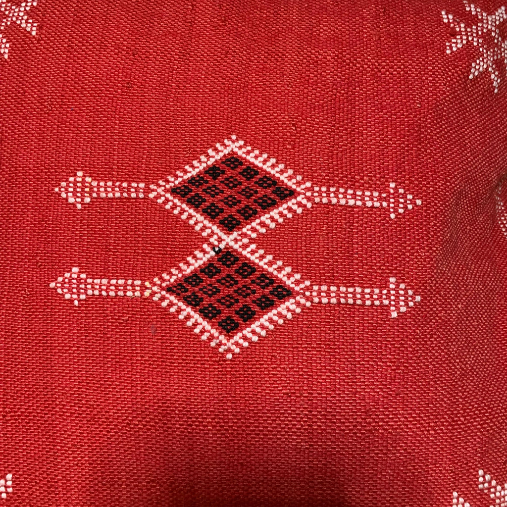 Red Moroccan silk pillow