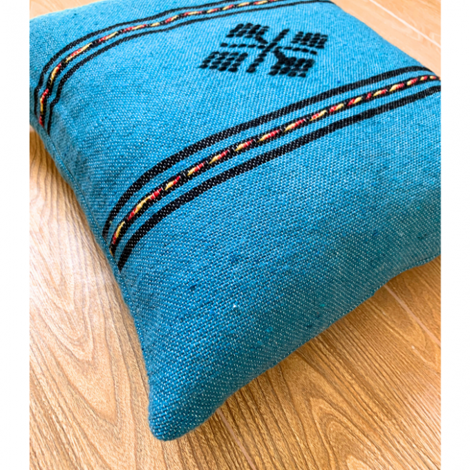 Blue Cactus Silk Pillow Cover