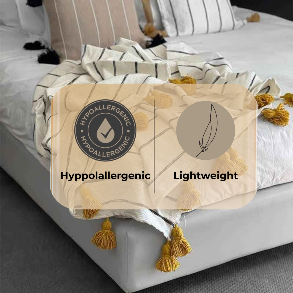 Moroccan Pompom throw blanket for sofa