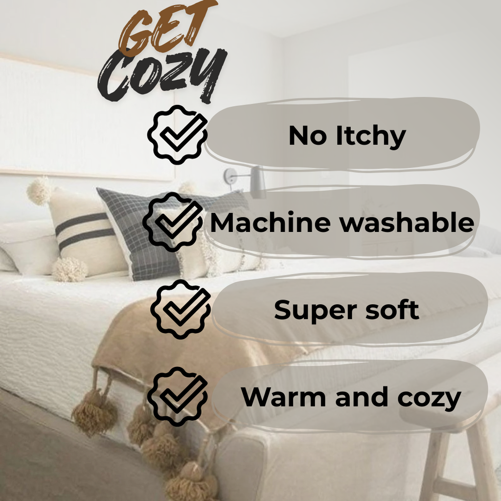 Moroccan Pompom throw blanket for sofa