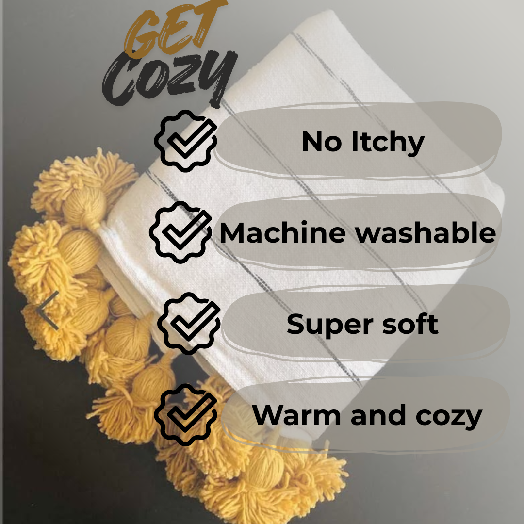 chunky knit pompom blanket ,chunky knit throw blanket , Wool blanket with pom poms ,moroccan pompom throw blankets for sofa , wool pompom throw blankets for sofa , 40x50 blanket ,100% wool blanket , 100 wool blanket , 60 x 50 blanket , 50x40 blanket , 100 cotton blanket