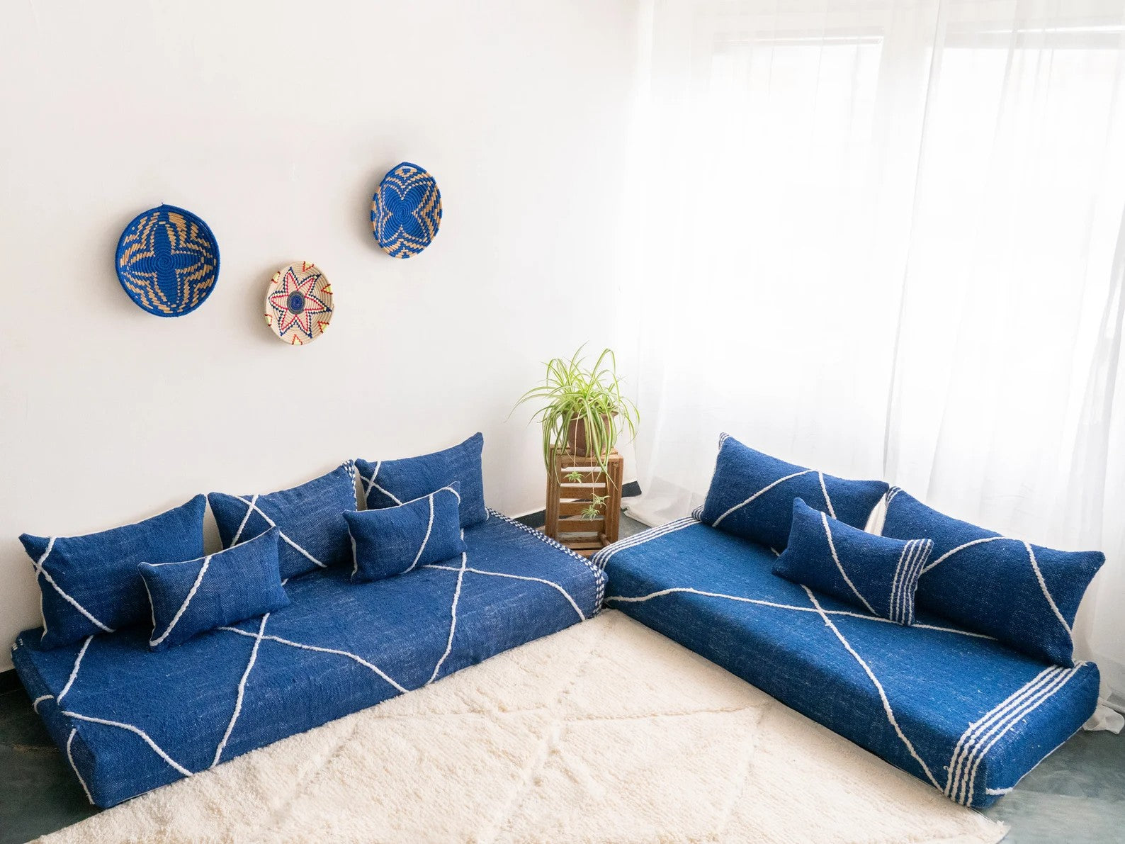 Boho Style Floor Sofa Seating Set, Living Room Sofa Set, Customized Red Floor Sofa Set, Handmade Floor Couches