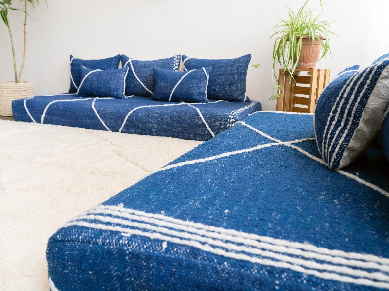 Boho Style Floor Sofa Seating Set, Living Room Sofa Set, Customized Red Floor Sofa Set, Handmade Floor Couches