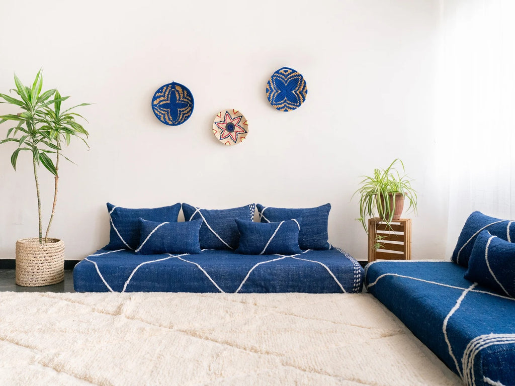 Boho Style Floor Sofa Seating Set, Living Room Sofa Set, Customized Red Floor Sofa Set, Handmade Floor Couches