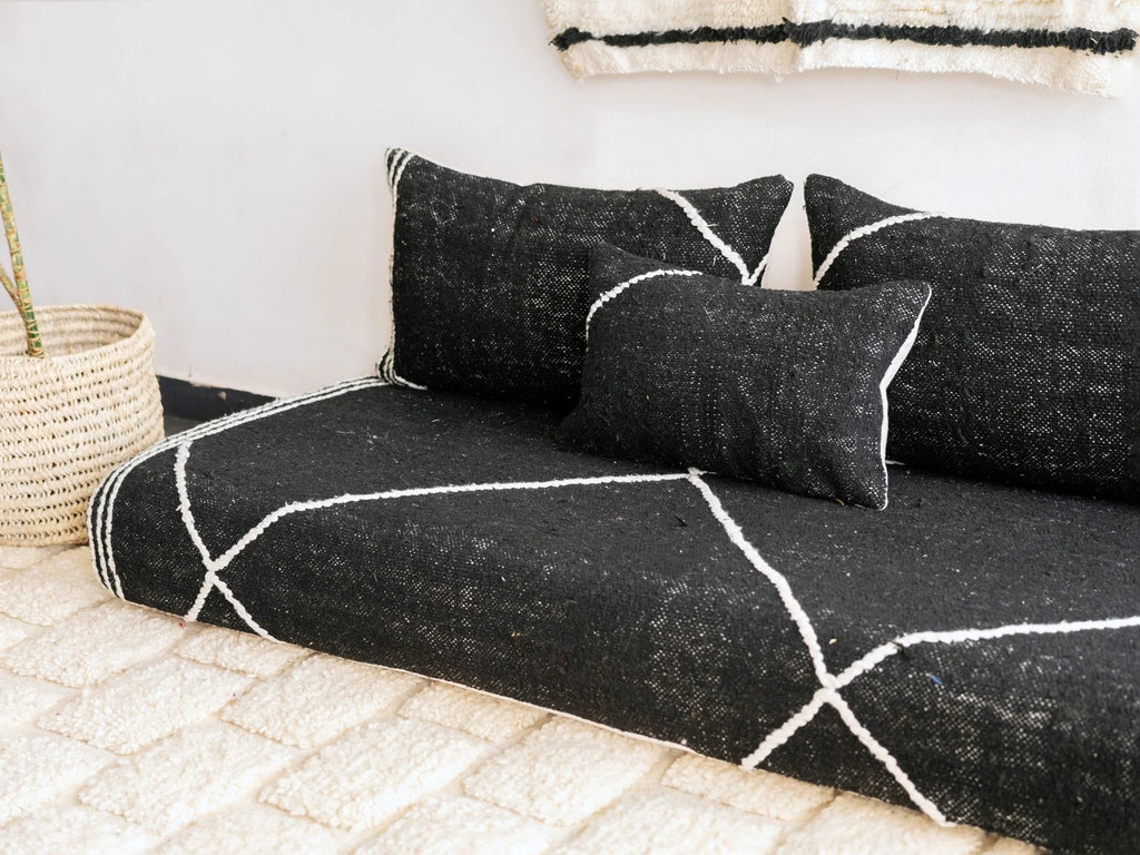 Boho Style Floor Sofa Seating Set, Living Room Sofa Set, Customized Red Floor Sofa Set, Handmade Floor Couches