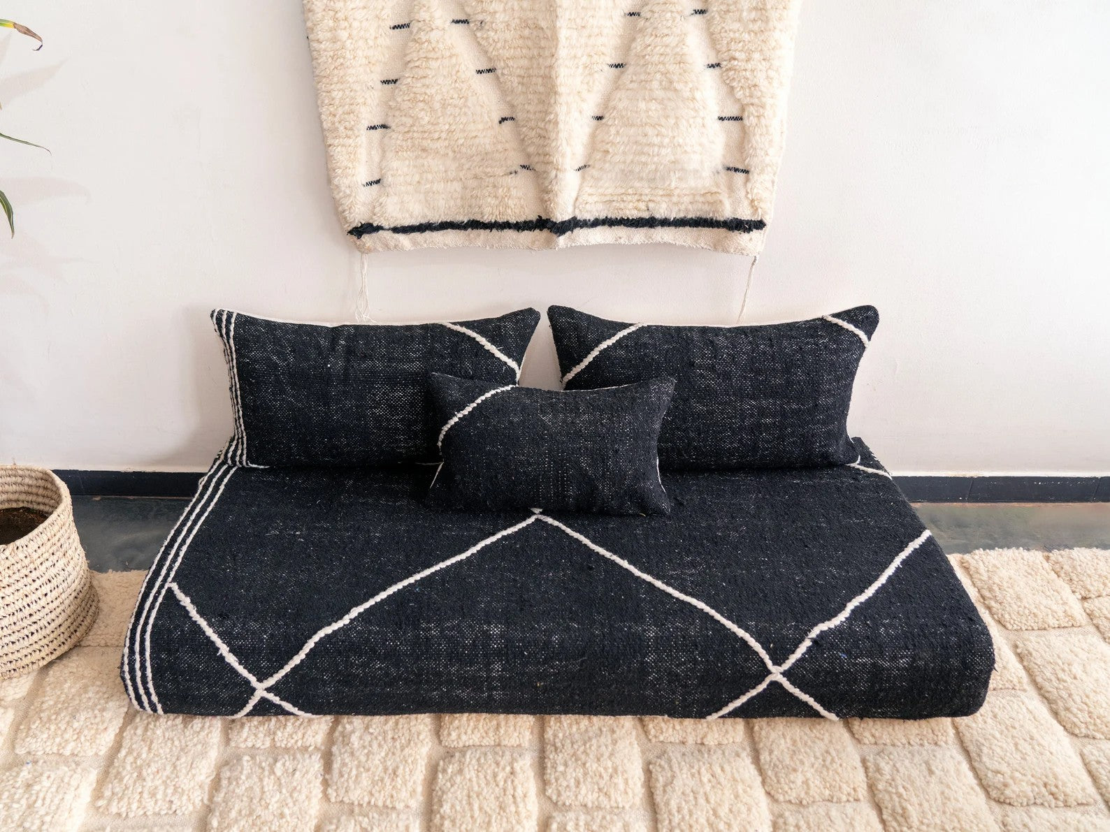 Boho Style Floor Sofa Seating Set, Living Room Sofa Set, Customized Red Floor Sofa Set, Handmade Floor Couches