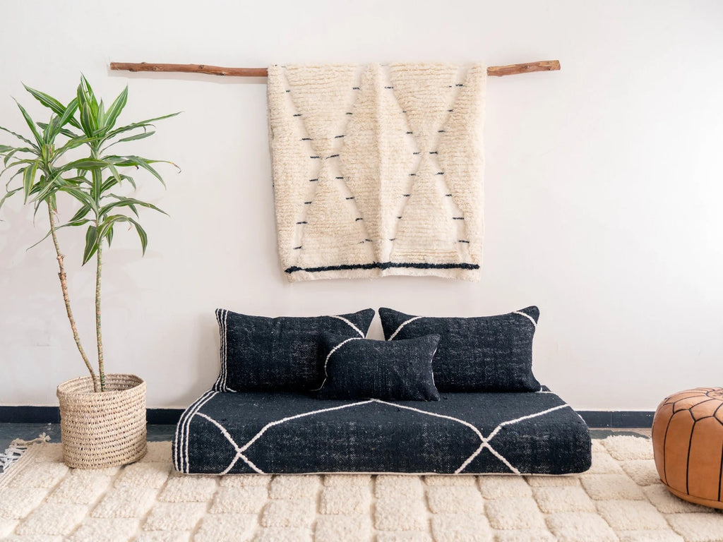 Boho Style Floor Sofa Seating Set, Living Room Sofa Set, Customized Red Floor Sofa Set, Handmade Floor Couches